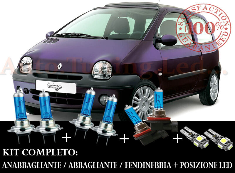 RENAULT TWINGO 1996-2007 SET COMPLETO LAMPADE BLU XENON + POSIZIONE A LED