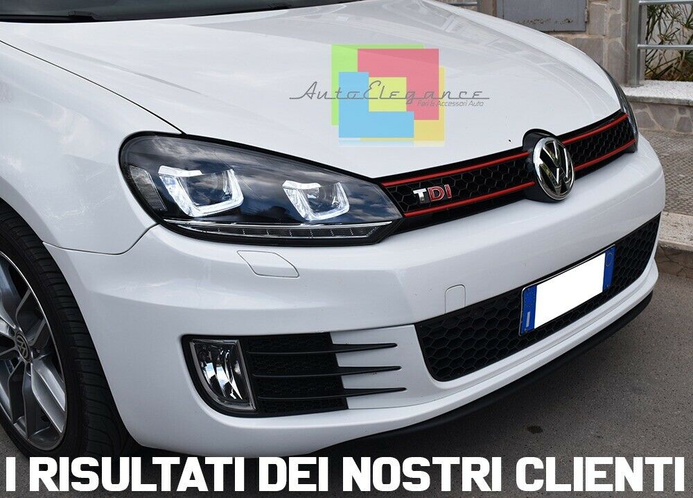 VW Golf 6 2008-2012 PARAURTI ANTERIORE COMPLETO LOOK GTI GRIGLIE + FENDINEBBIA