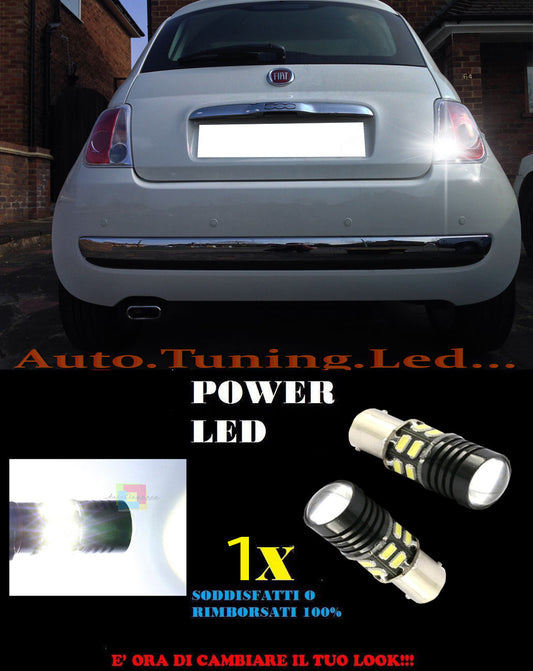 LAMPADA RETROMARCIA A LED P21W BA15 FIAT 500 6000K CANBUS NO ERROR