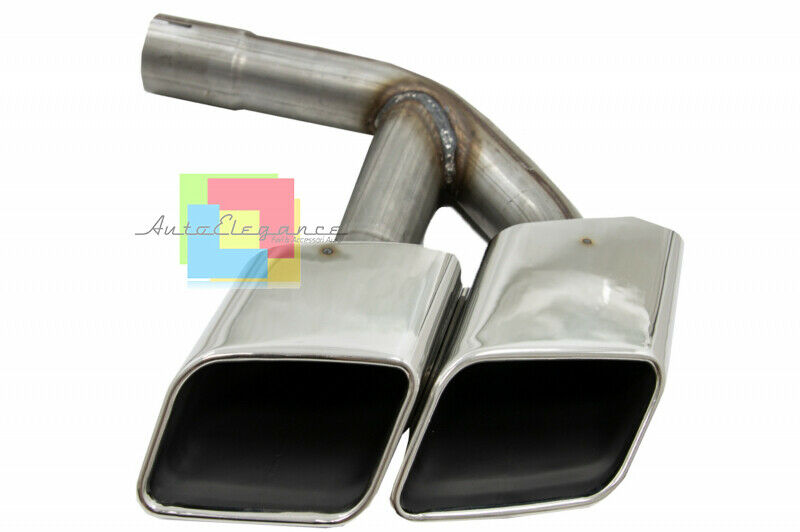 AUDI Q7 4M 2015-2019 TERMINALI DI SCARICO ACCIAIO INOX CROMATO LOOK SQ7 AUTOELEGANCERICAMBI