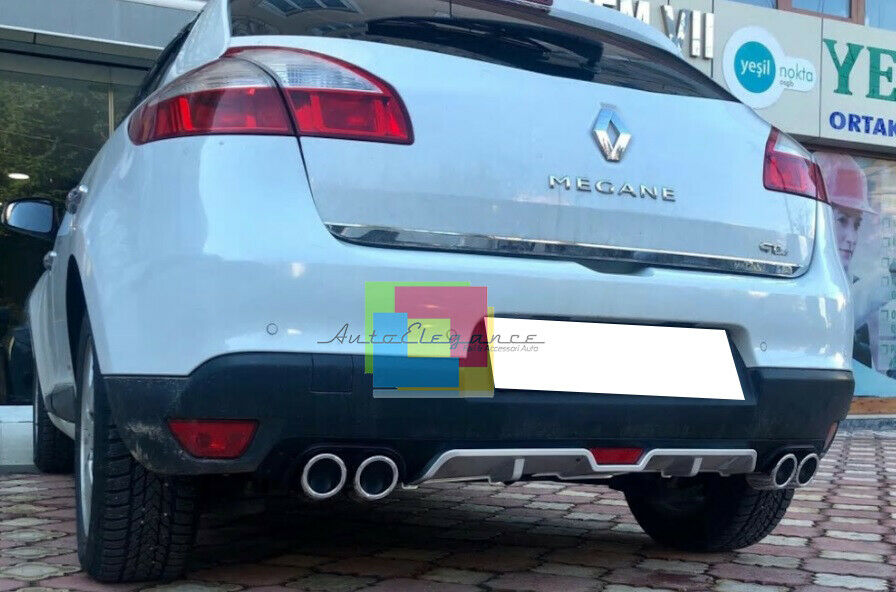 RENAULT MEGANE 3 III DIFFUSER UNDER REAR BUMPER FOUR TIP ABS