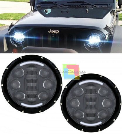 JEEP CJ-7 CJ-8 FARI ANTERIORI FULL LED CON LUCI DIURNE CREE LED