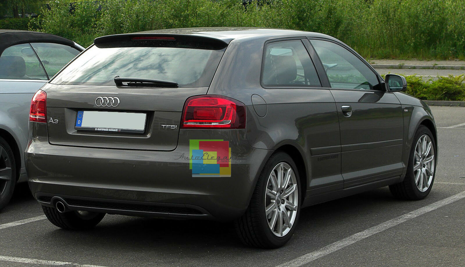 AUDI A3 8P 2004-2012 TERMINALE DI SCARICO SINGOLO CROMATO ACCIAIO INOX AUTOELEGANCERICAMBI