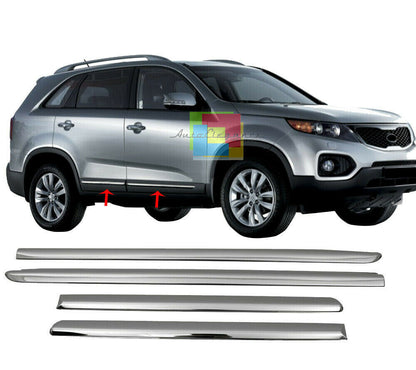 MODANATURE ADESIVE PER KIA SORENTO III 2010+ CORNICI CROMATE ACCIAIO INOX .
