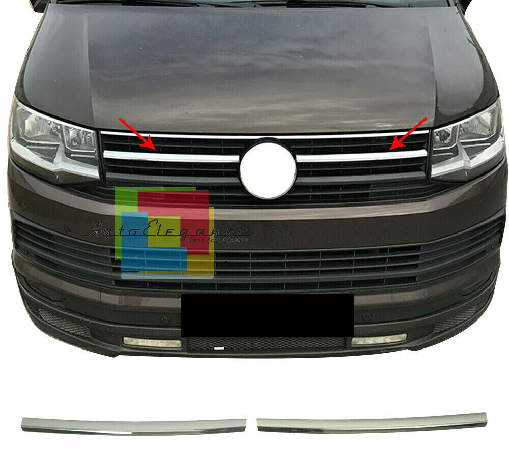VW T6 TRANSPORTER CARAVELLE MODANATURA ANTERIORE GRIGLIA CROMATA ADESIVA INOX