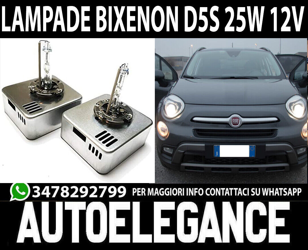 2x LAMPADE D5S 25W 12V RICAMBIO XENON PER FIAT 500X BIANCO AUTOELEGANCERICAMBI