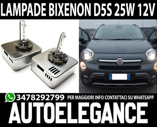 2x LAMPADE D5S 25W 12V RICAMBIO XENON PER FIAT 500X BIANCO AUTOELEGANCERICAMBI