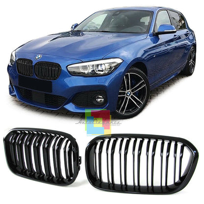 GRIGLIA ANTERIORE NERO LUCIDO M DOPPIA FASCIA BMW SERIE 1 F20 F21 2015-2017