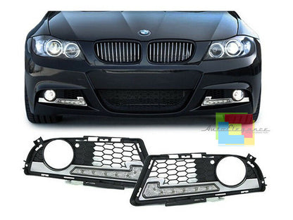 BMW E90 E91 08-13 LIFT GRIGLIE FENDINEBBIA LUCI DIURNE LED PER PARAURTI M-TECH AUTOELEGANCERICAMBI