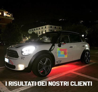 MINI R60 COUNTRYMAN COPPIA FARI ANTERIORI DIURNE LED LENTICOLARI CROMATI ...