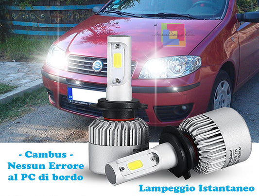 LAMPADE ABBAGLIANTI LED FIAT PUNTO 188 2003-2010 LAMPEGGIO ISTANTANEO 6000K
