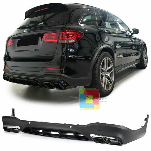 MERCEDES GLC X253 SUV 2015- DIFFUSORE POSTERIORE ABS E TERMINALI INOX NERI AMG