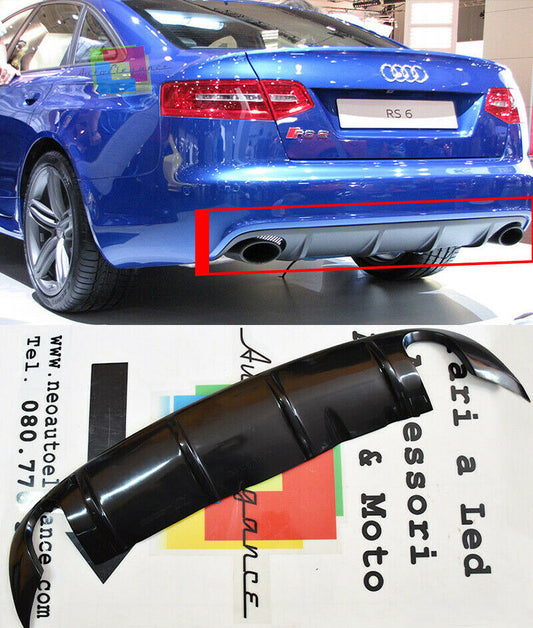 AUDI A6 4F C6 2008-2011 RESTYLING DESIGN RS6 DIFFUSORE SOTTO PARAURTI POSTERIORE AUTOELEGANCERICAMBI