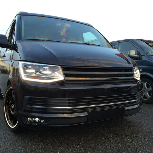 FRONT GRILLE VW T6 TRANSPORTER 2015 TO 2019 BLACK RLINE GRILLE NO LOGO
