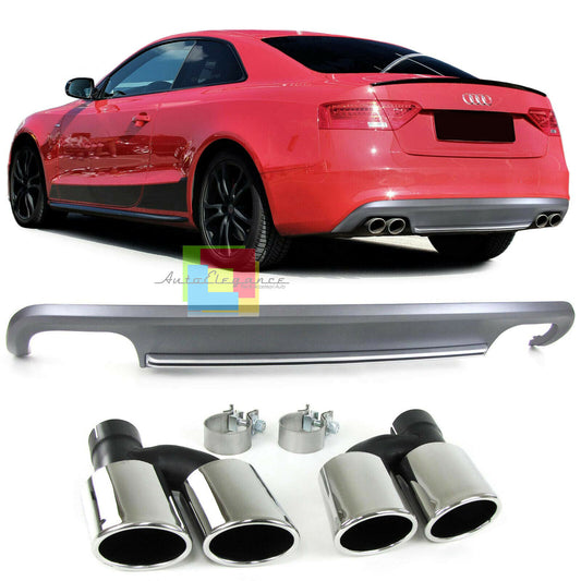 SOTTO PARAURTI AUDI A5 COUPE CABRIO 2012-2015 DIFFUSORE POSTERIORE TERMINALI S5