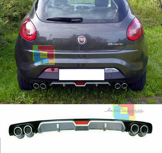 FIAT BRAVO II 2006+ DIFFUSORE POSTERIORE SOTTO PARAURTI QUATTRO TERMINALI ABS