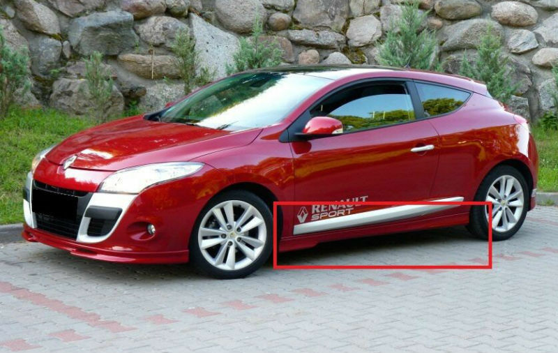 MINIGONNE LATERALI RENAULT MEGANE 3 & 5 PORTE 2008-2011 LOOK SPORTIVO SOTTOPORTA