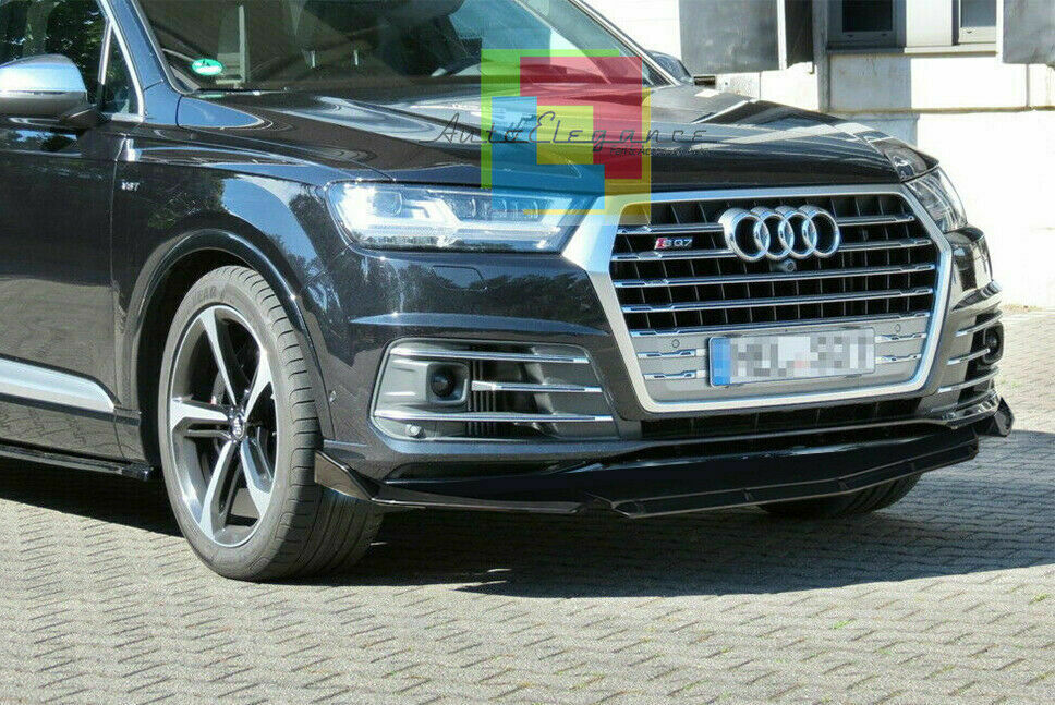 0197 AUDI Q7 SQ7 4M 2015+ SPLITTER PARAURTI ANTERIORE NERO LUCIDO LOOK RS AUTOELEGANCERICAMBI