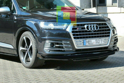 0197 AUDI Q7 SQ7 4M 2015+ SPLITTER PARAURTI ANTERIORE NERO LUCIDO LOOK RS AUTOELEGANCERICAMBI