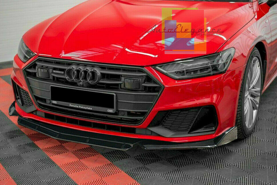 0185 AUDI A7 S7 C8 SPLITTER PARAURTI ANTERIORE NERO LUCIDO LOOK RS AUTOELEGANCERICAMBI