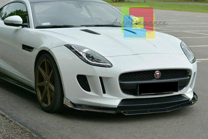 0194 JAGUAR F-TYPE SPLITTER PARAURTI ANTERIORE NERO LUCIDO LOOK RS AUTOELEGANCERICAMBI