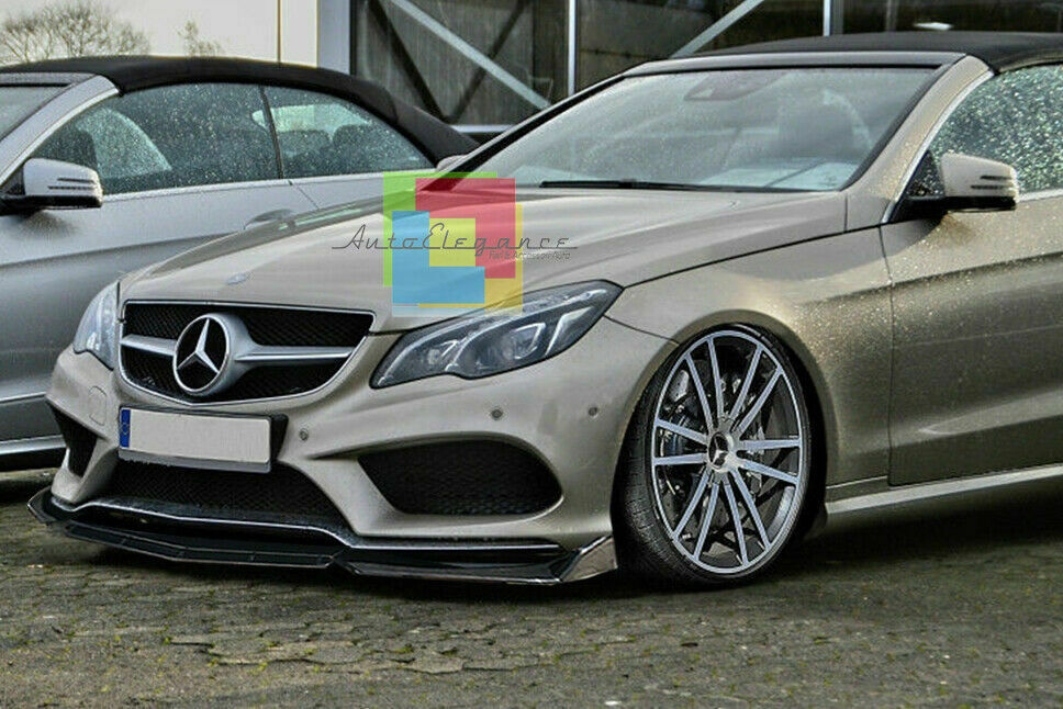 0172 MERCEDES CLASSE E W207 SPLITTER PARAURTI ANTERIORE NERO LUCIDO LOOK RS AUTOELEGANCERICAMBI