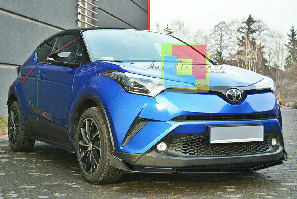 0199 TOYOTA C-HR SPLITTER PARAURTI ANTERIORE NERO LUCIDO LOOK RS AUTOELEGANCERICAMBI