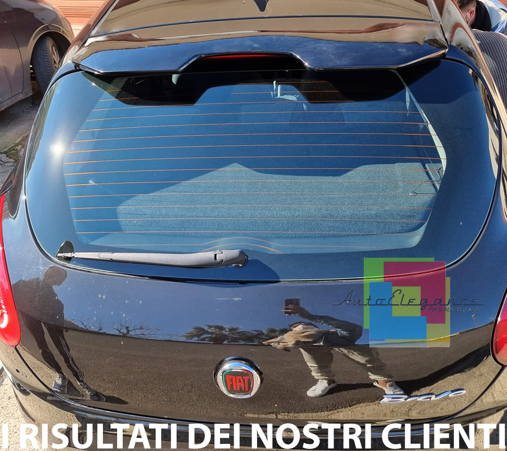 FIAT BRAVO II 2007-2016 SPOILER POSTERIORE SUL TETTO LOOK SPORT NERO LUCIDO 0007