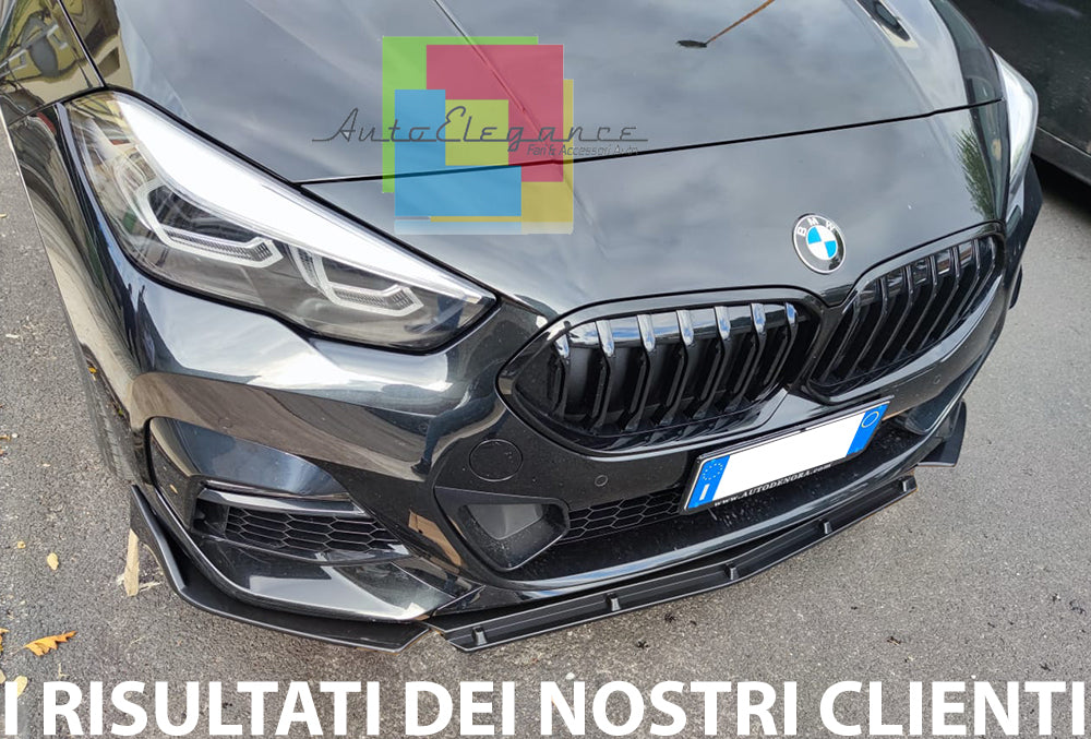 BMW SERIE 2 F44 SPLITTER PARAURTI ANTERIORE NERO LUCIDO LOOK RS AUTOELEGANCERICAMBI