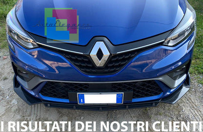 RENAULT CLIO 5 V 2019+ SPLITTER SOTTO PARAURTI ANTERIORE LAMA ABS NERO LUCIDO
