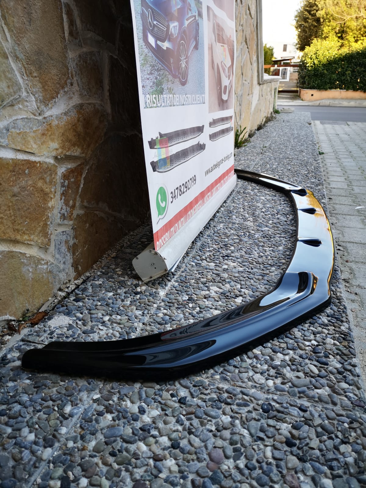 AUDI A3 8V 2016-2019 S3 SLINE SPLITTER ANTERIORE SOTTO PARAURTI ABS NERO LUCIDO AUTOELEGANCERICAMBI