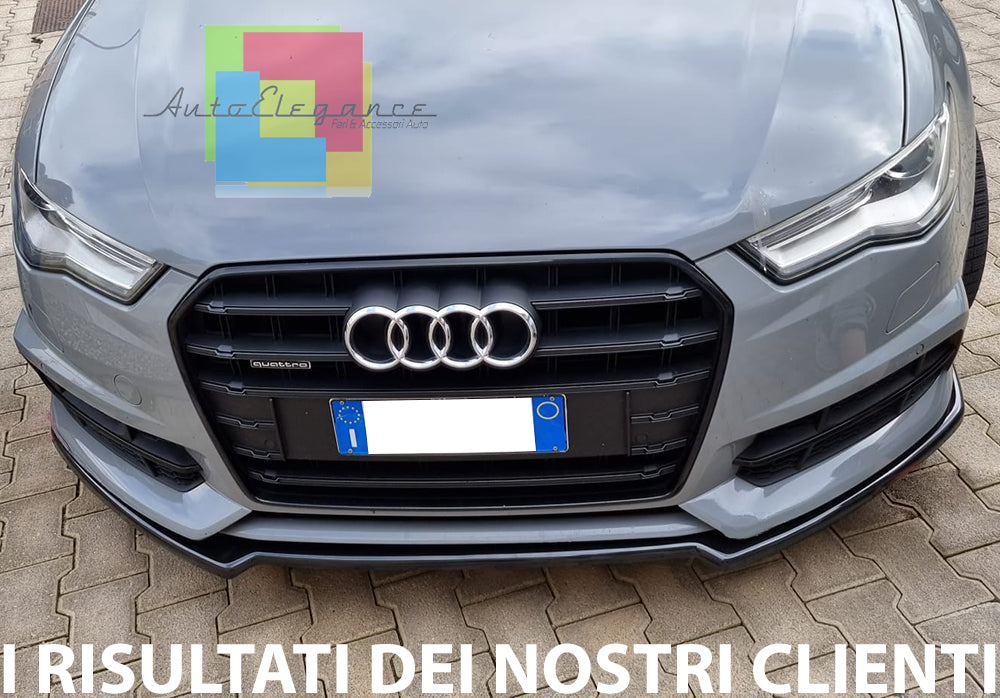 AUDI A6 4G C7 FRONT BUMPER SPLITTER GLOSSY BLACK BLADE