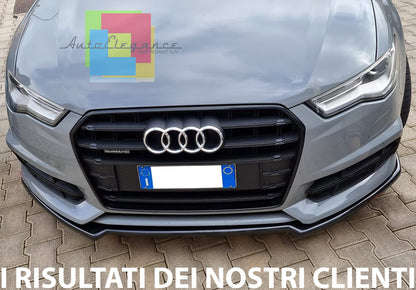 AUDI A6 4G C7 FRONT BUMPER SPLITTER GLOSSY BLACK BLADE