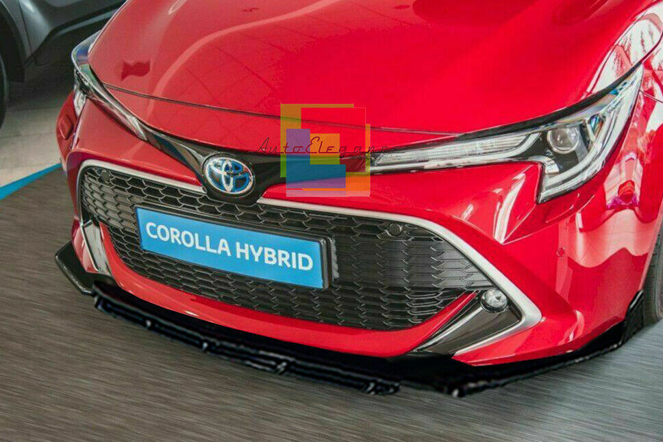 0118 TOYOTA COROLLA E21 SPLITTER PARAURTI ANTERIORE NERO LUCIDO LOOK RS AUTOELEGANCERICAMBI
