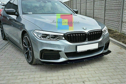 0147 BMW SERIE 5 G30 G31 SPLITTER PARAURTI ANTERIORE NERO LUCIDO LOOK RS AUTOELEGANCERICAMBI