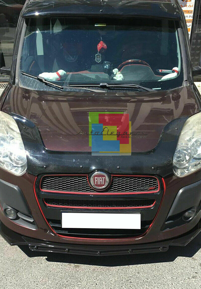0100 FIAT DOBLO SPLITTER PARAURTI ANTERIORE NERO LUCIDO LOOK RS AUTOELEGANCERICAMBI