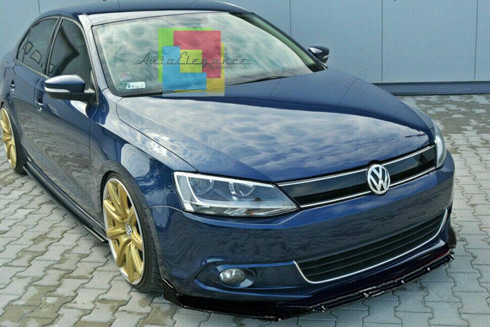 0125 VW JETTA VI MK6 SPLITTER PARAURTI ANTERIORE NERO LUCIDO LOOK RS AUTOELEGANCERICAMBI