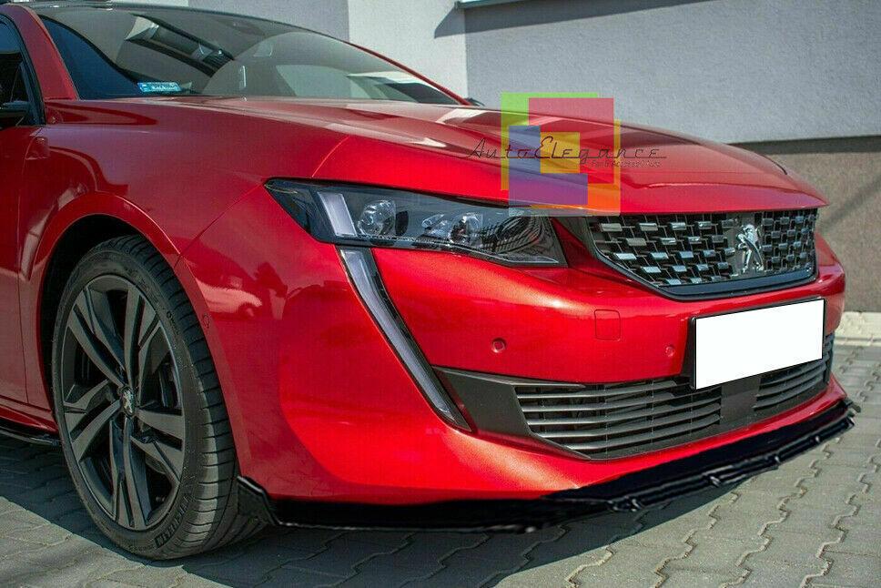 0132 PEUGEOT 508 II SPLITTER PARAURTI ANTERIORE NERO LUCIDO LOOK RS AUTOELEGANCERICAMBI