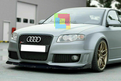 0149 AUDI A4 B7 2004-2007 SPLITTER PARAURTI ANTERIORE NERO LUCIDO LOOK RS AUTOELEGANCERICAMBI