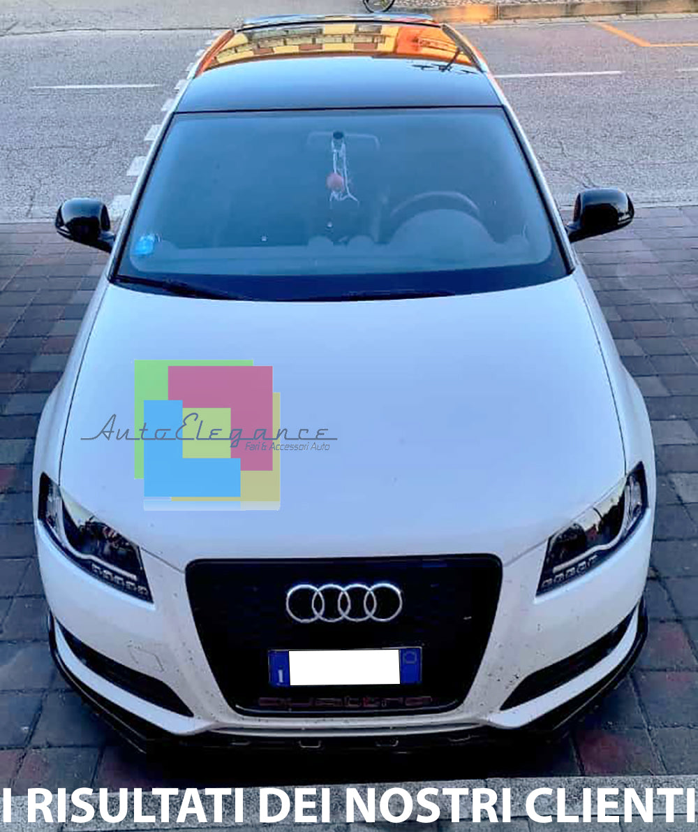 FRONT BUMPER UNDER AUDI A3 8P 08-12 LIFT ABS GLOSS BLACK LIP SPLITTER 0100