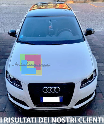 FRONT BUMPER UNDER AUDI A3 8P 08-12 LIFT ABS GLOSS BLACK LIP SPLITTER 0100