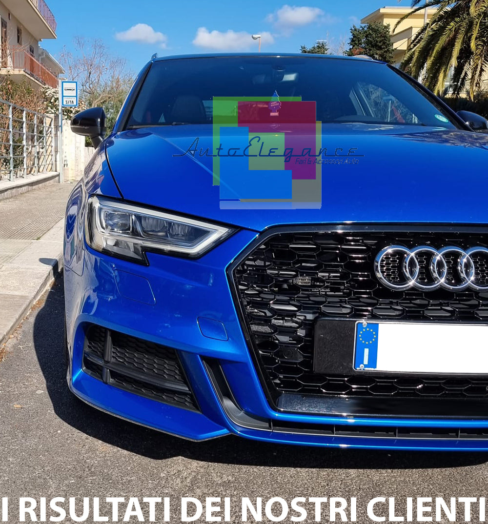 GRIGLIA ANTERIORE AUDI A3 8V 2016-2019 LIFT CALANDRA RS3 PROFILI NERI 0033