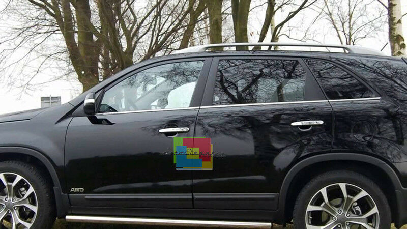 CORNICE FINESTRINI CROMATA KIA SORENTO 2010-2017 ADESIVA 3M ACCIAIO AUTOELEGANCERICAMBI