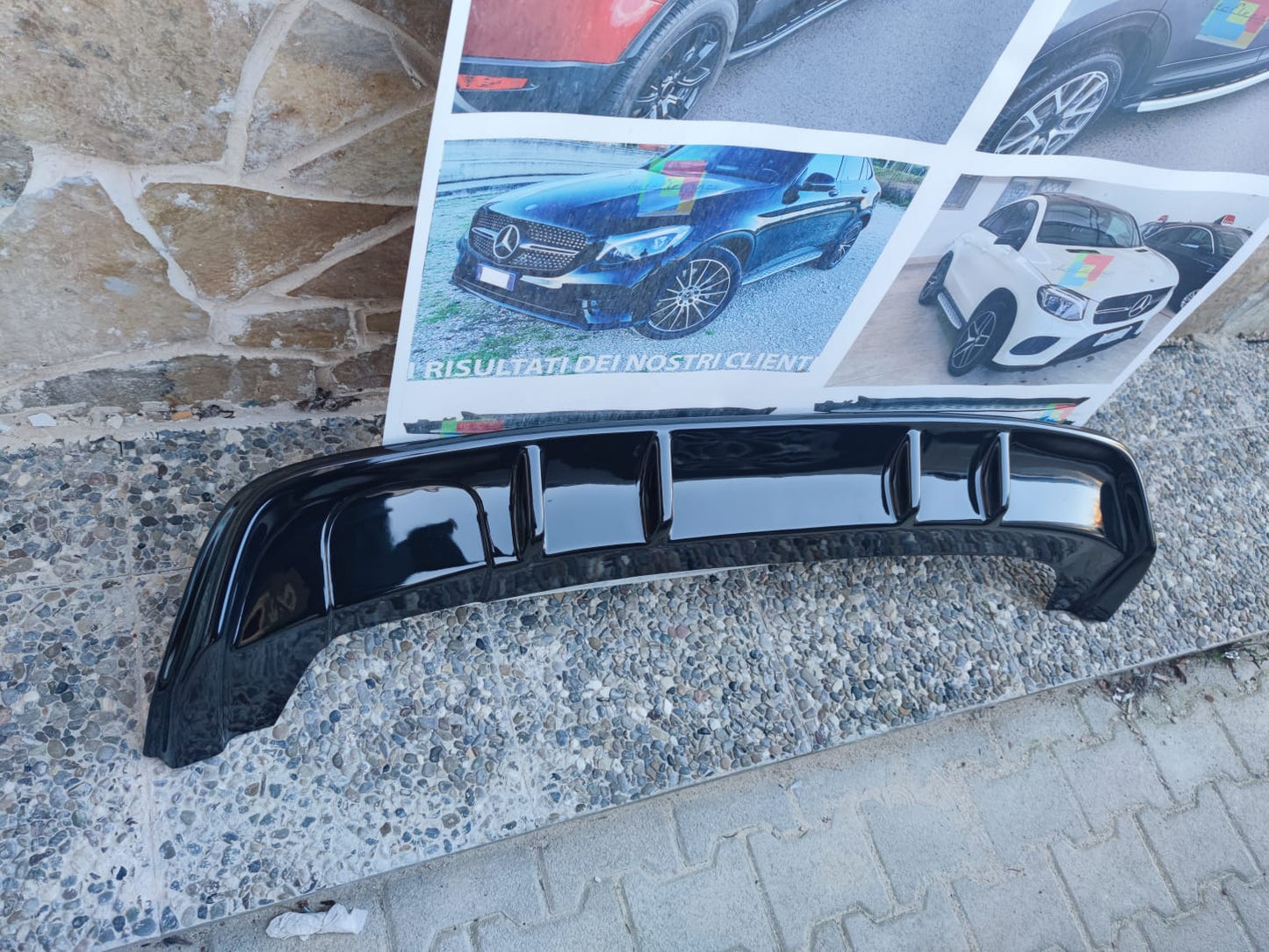 DIFFUSORE FR LOOK SEAT LEON 5F 2012-2016 SOTTO PARAURTI NERO LUCIDO ABS 0117