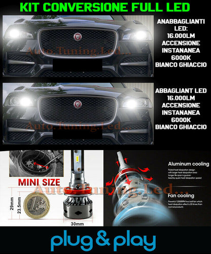 LAMPADE ANABBAGLIANTI + ABBAGLIANTI DIURNE JAGUAR F-PACE NO AVARIA 16.000LM