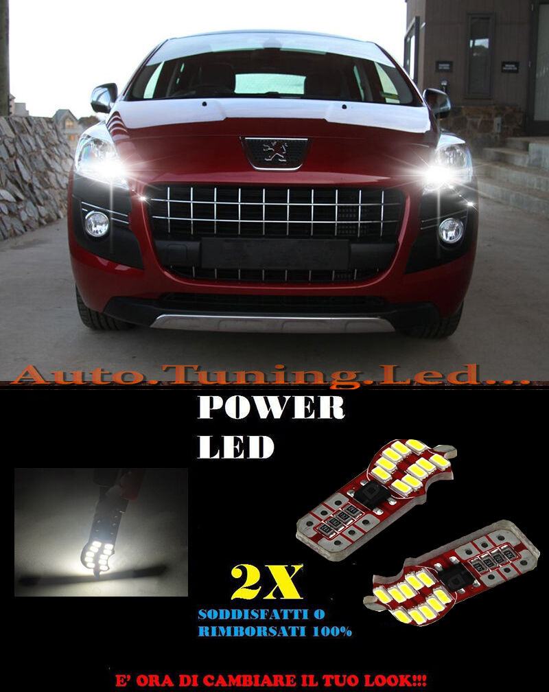 LUCI POSIZIONE PEUGEOT 3008 CANBUS T10 BIANCO 20 LED SUPER QUALITA