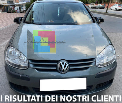 VW GOLF 5 V 03-08 CALOTTE ADESIVE SPECCHI SPECCHIETTI RETROVISORI NERO LUCIDO