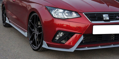 SEAT IBIZA V 2017+ SPOILER FR SIDE SPOILERS UNDER SKIRT ABS BLACK SPLITTER MUSTACHE