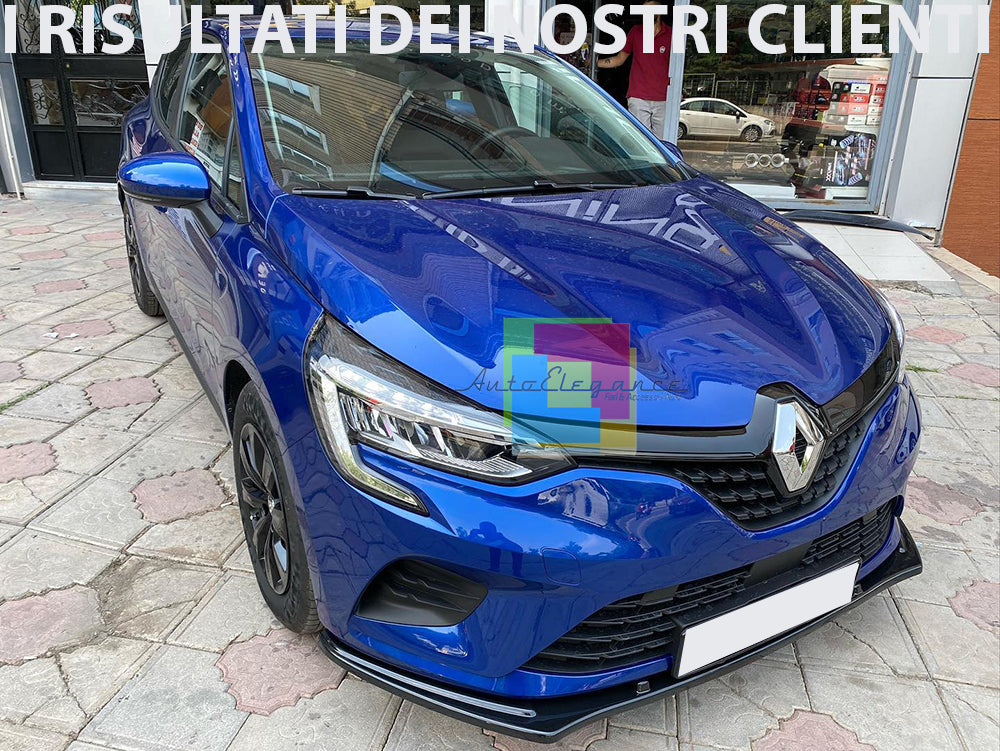 RENAULT CLIO 5 V LAMA SOTTO PARAURTI ANTERIORE IN ABS SPLITTER NERO LUCIDO
