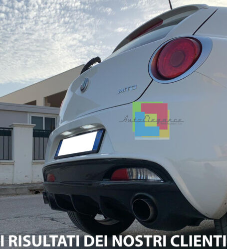 DIFFUSER ALFA ROMEO MITO 2008+ UNDER REAR BUMPER DAM GLOSSY BLACK .-